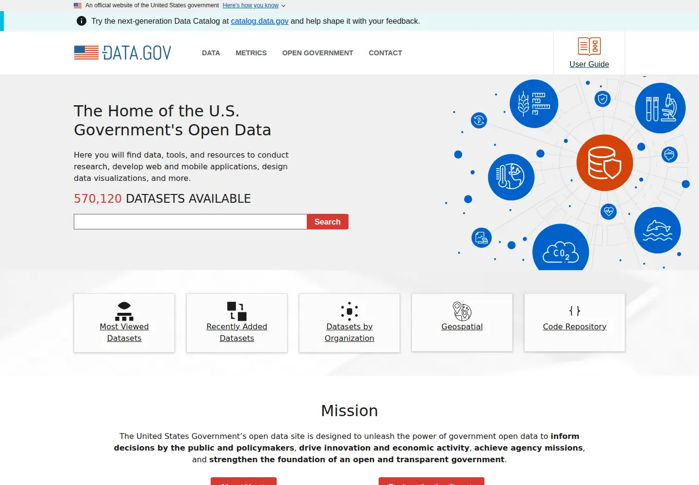 Screenshot of data.gov