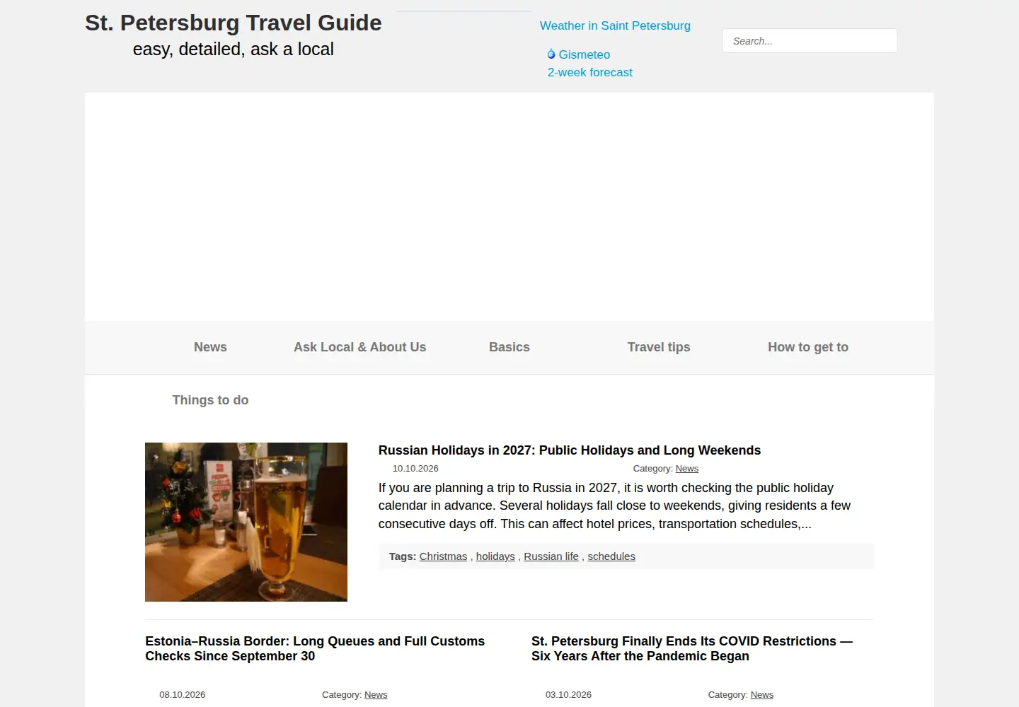 Screenshot of guidetopetersburg.com