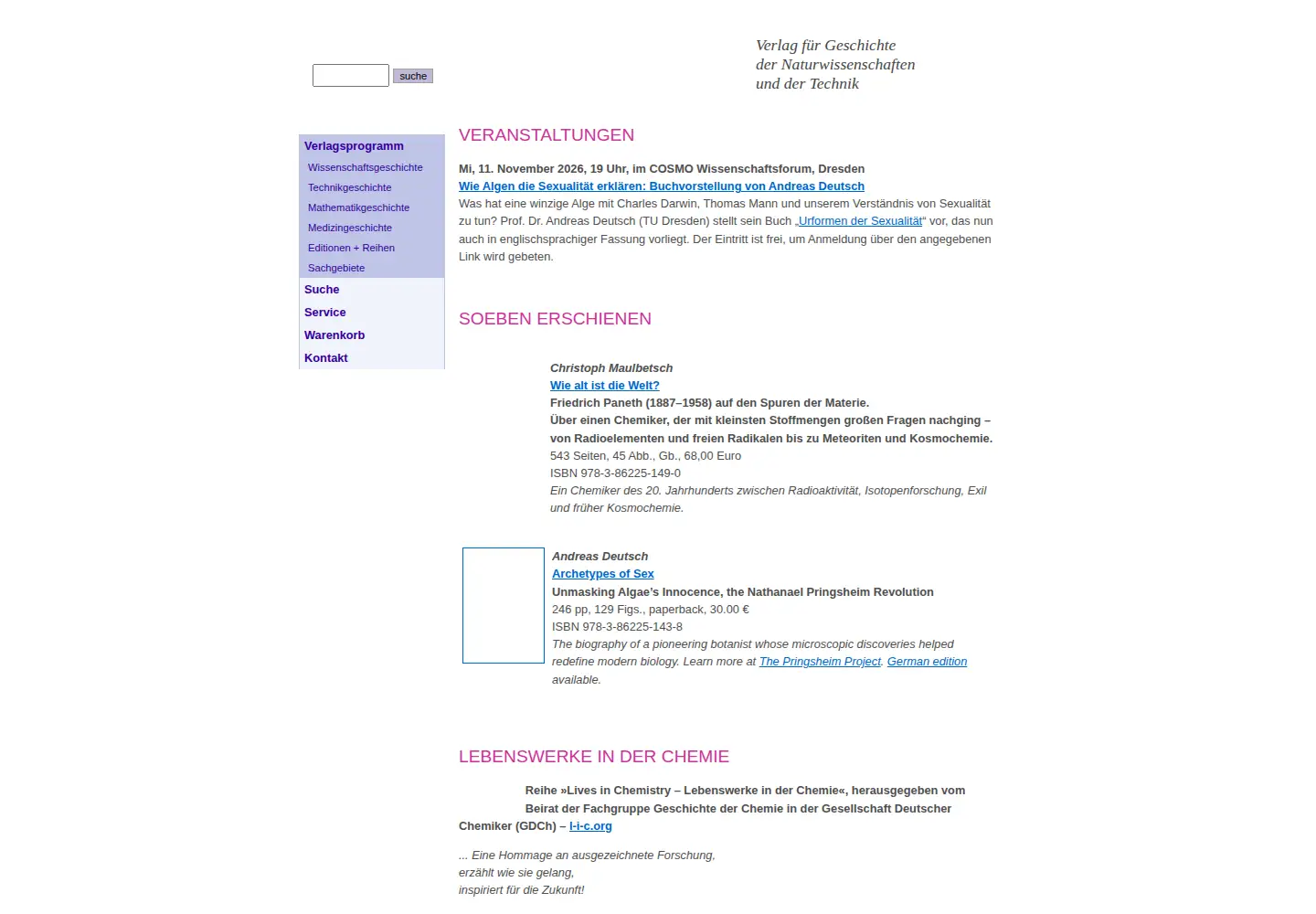 Captured homepage of gnt-verlag.de in the current scan