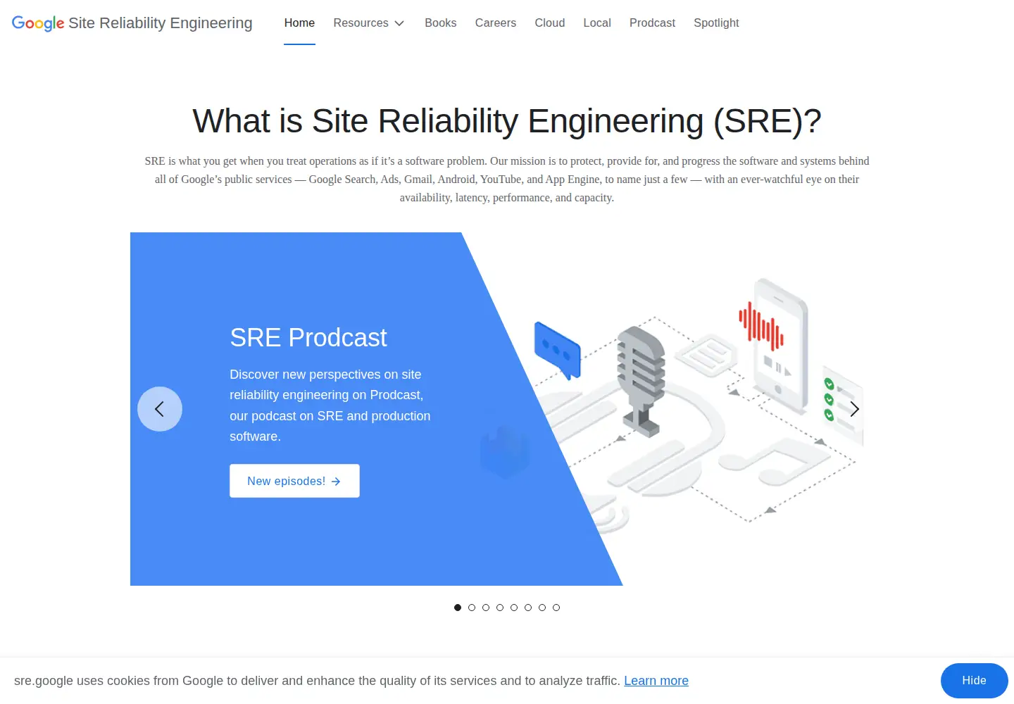Screenshot of sre.google