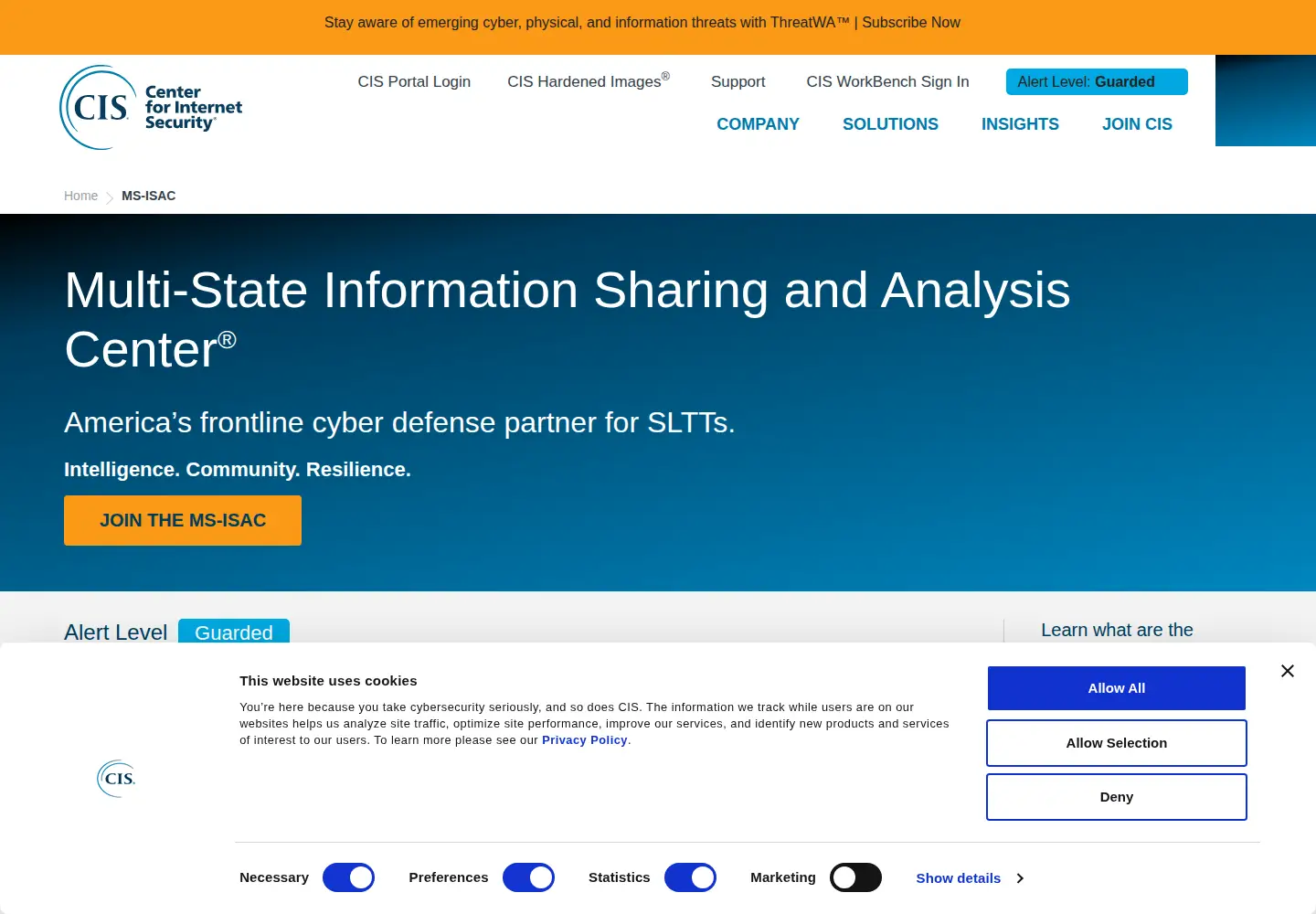Screenshot of msisac.org