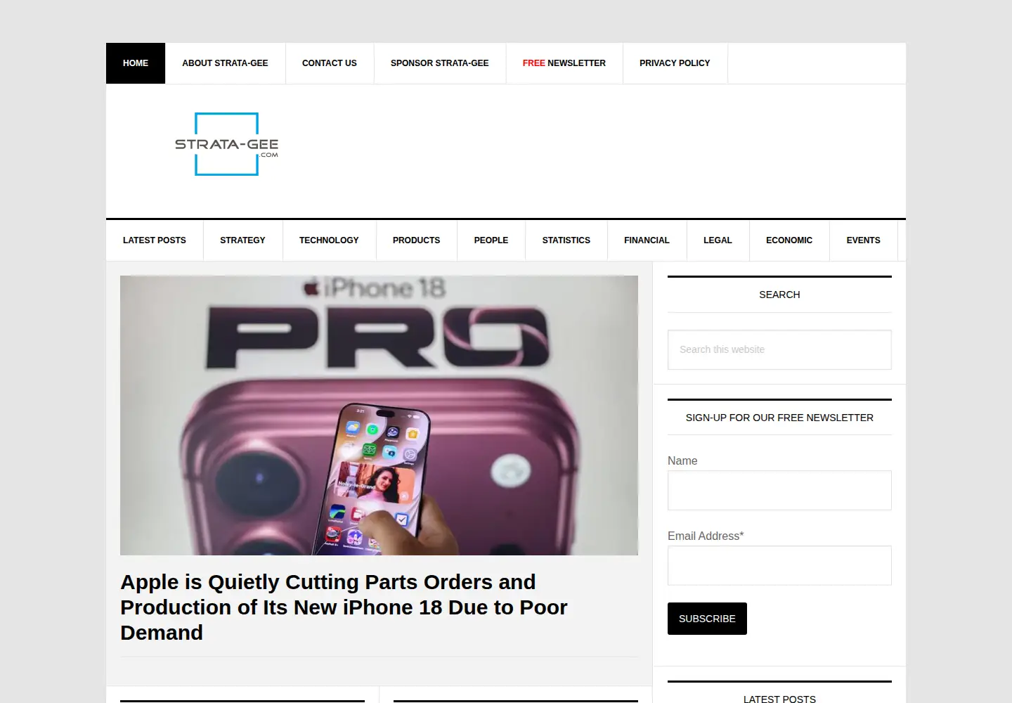 Screenshot of strata-gee.com