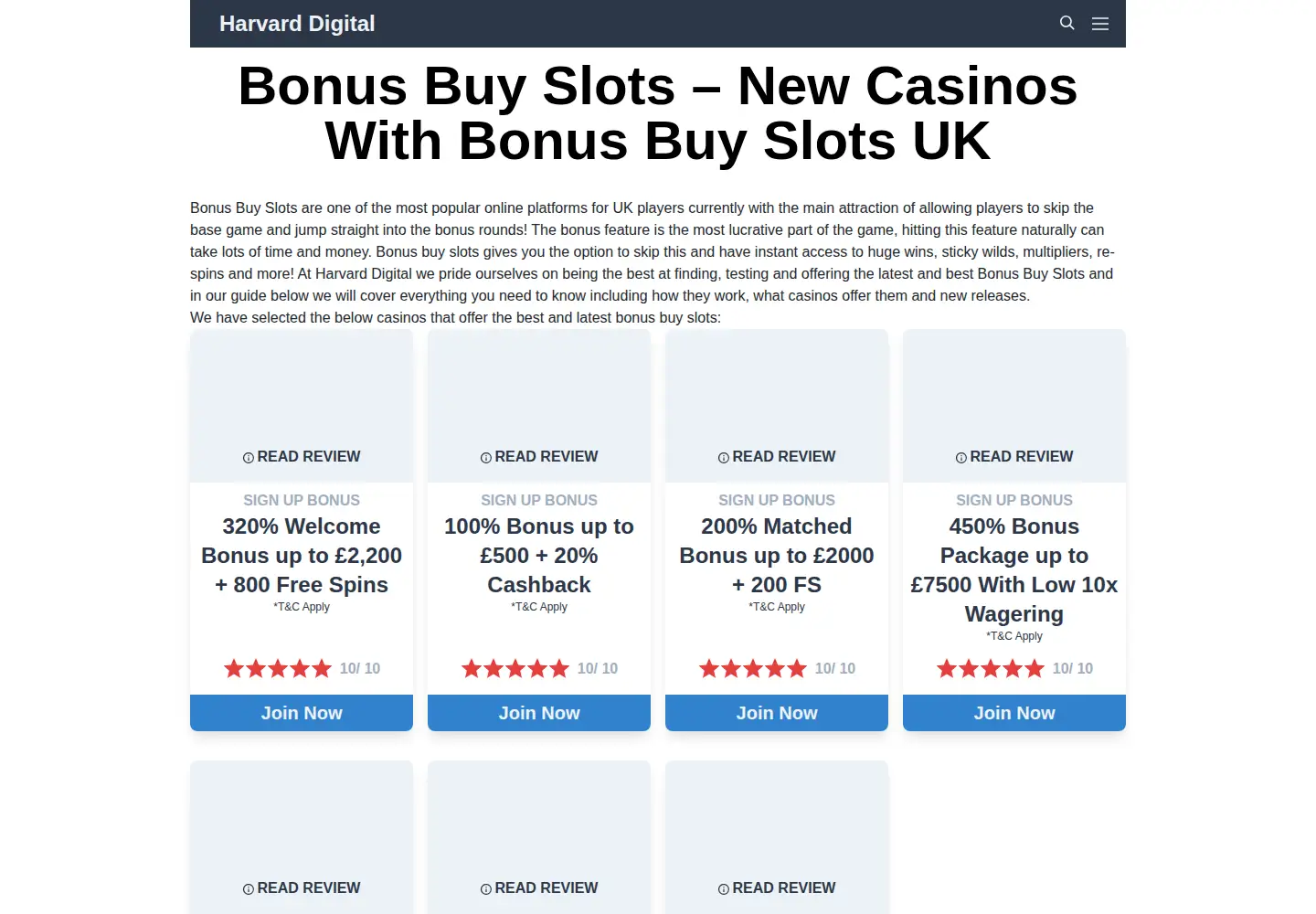 Screenshot of harvard-digital.co.uk