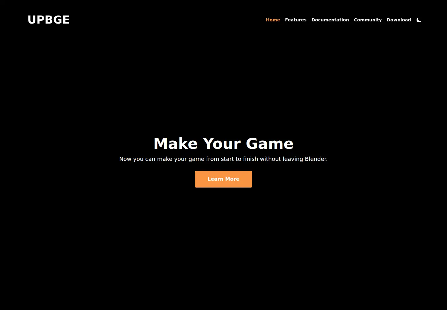 Screenshot of upbge.org
