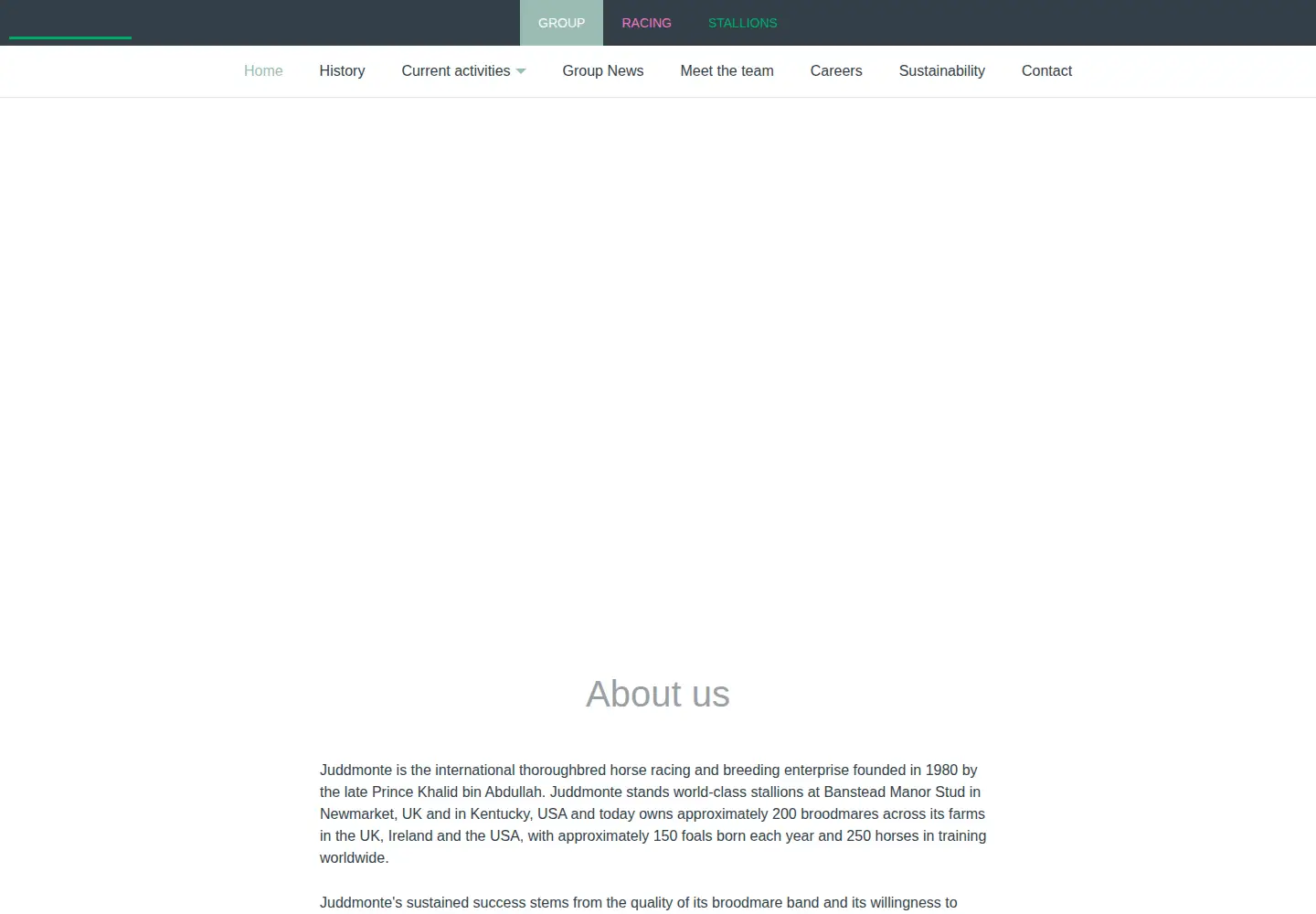 Captured homepage of juddmonte.com in the current scan