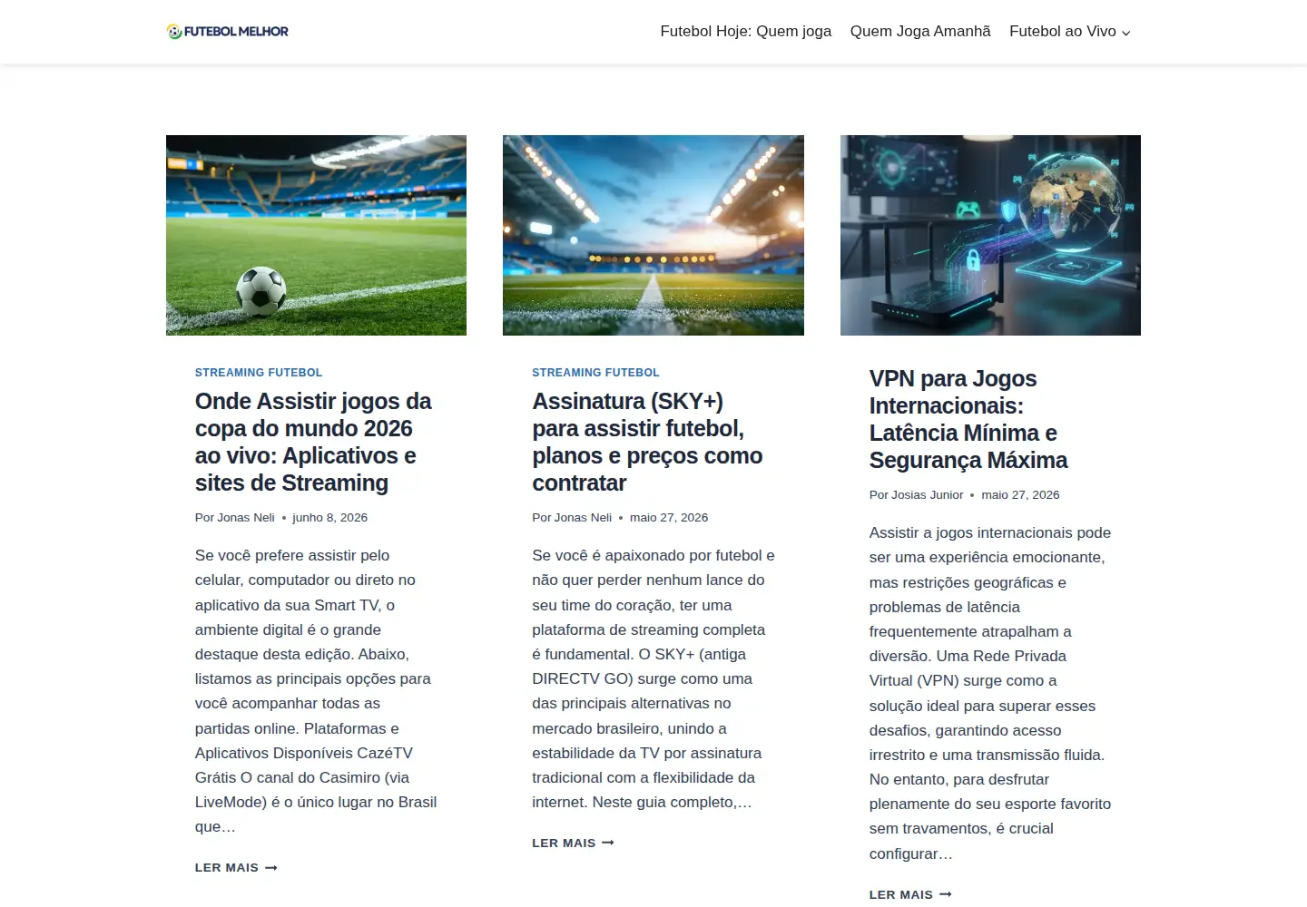 Screenshot of futebolmelhor.com.br