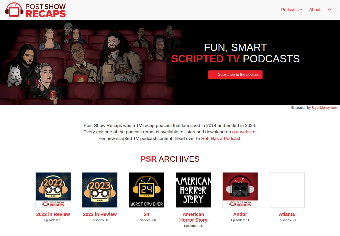 Screenshot of postshowrecaps.com