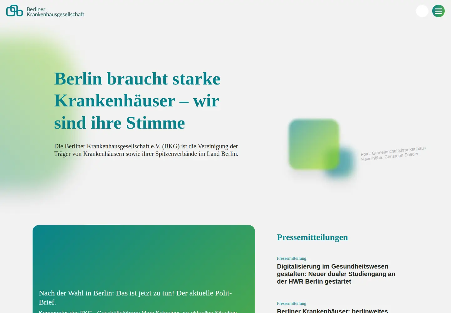Screenshot of bkgev.de
