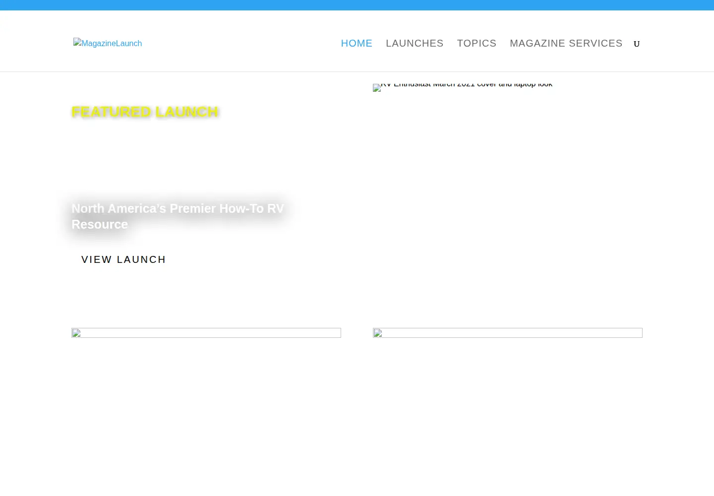 Captured homepage of magazinelaunch.com in the current scan