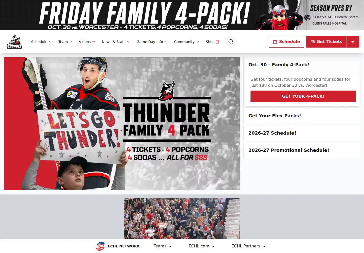 Screenshot of echlthunder.com