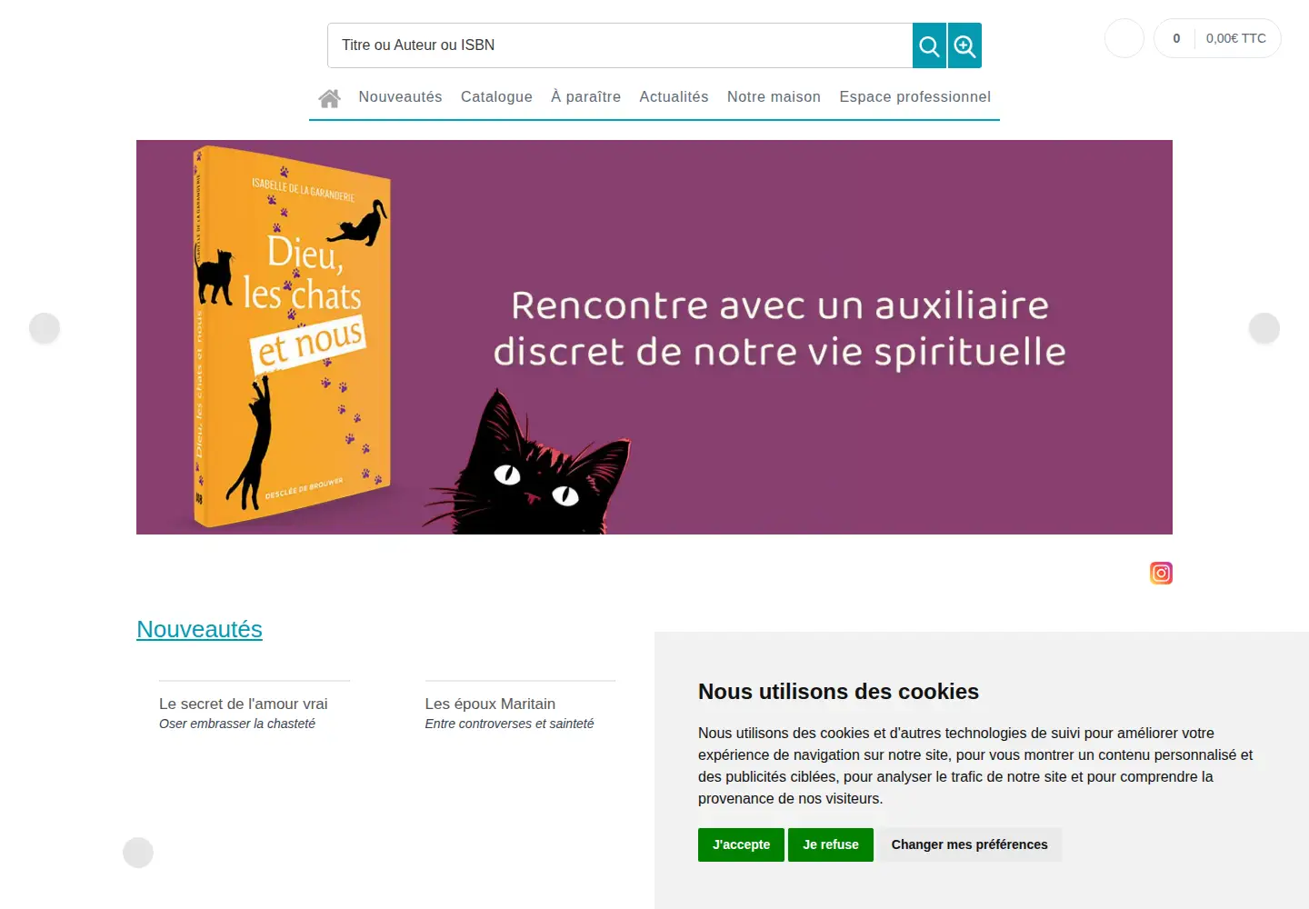 Captured homepage of editionsddb.fr in the current scan