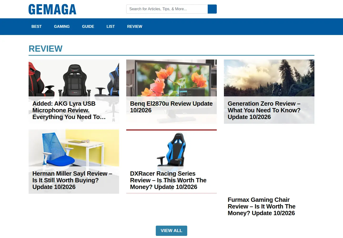 Captured homepage of gemaga.com in the current scan