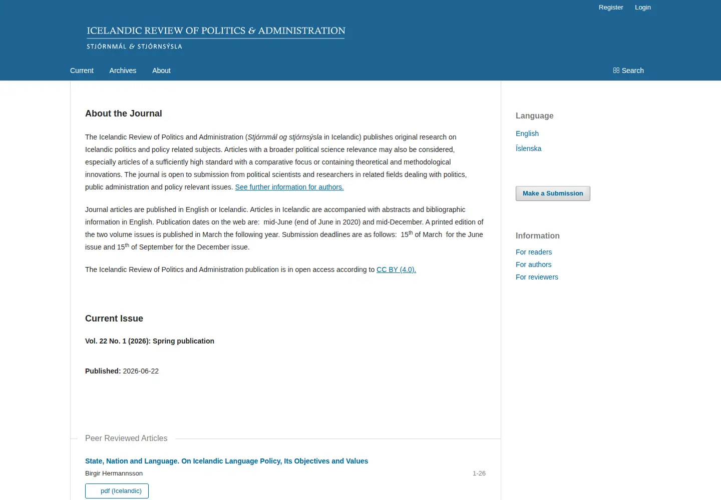 Screenshot of irpa.is