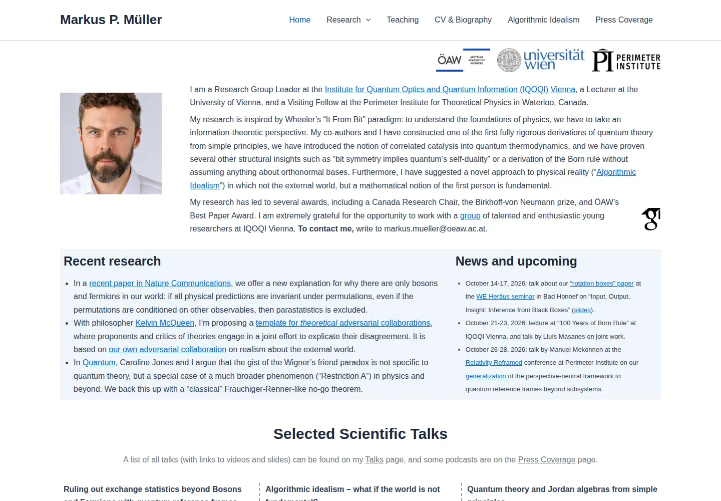 Captured homepage of mpmueller.net in the current scan