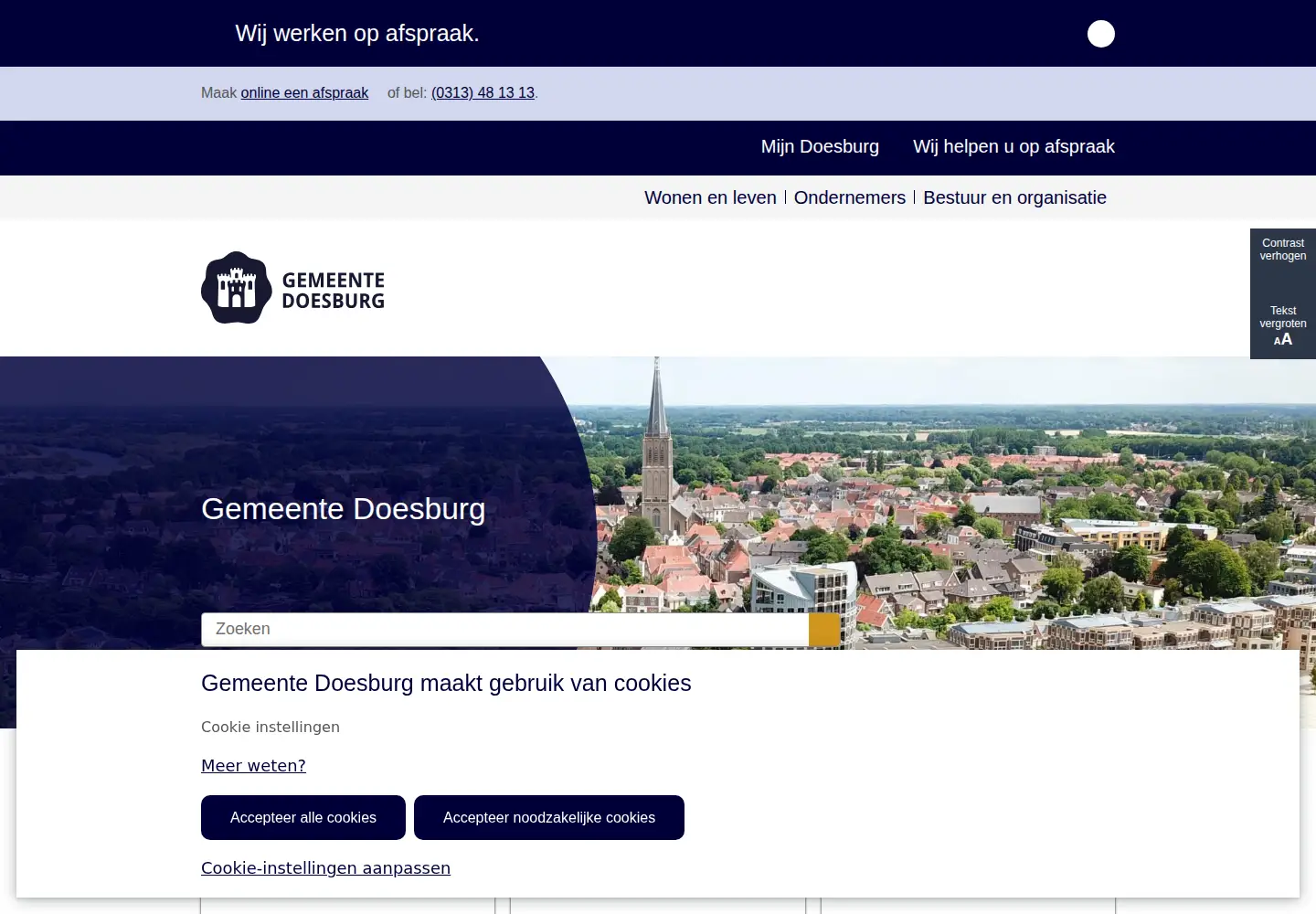 Screenshot of doesburg.nl