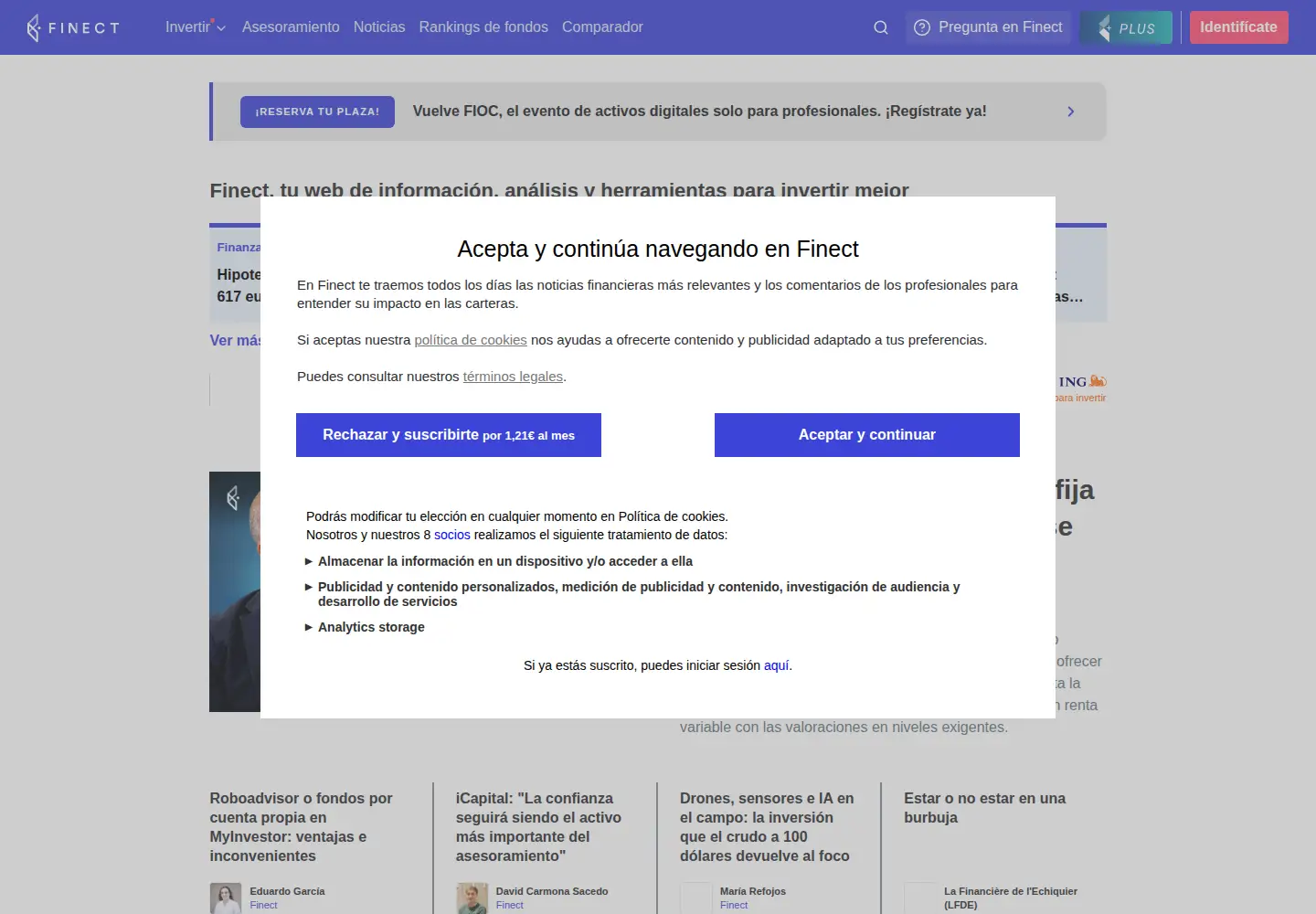 Captured homepage of unience.com in the current scan