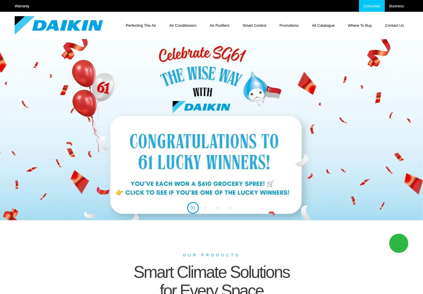 Captured homepage of daikin.com.sg in the current scan