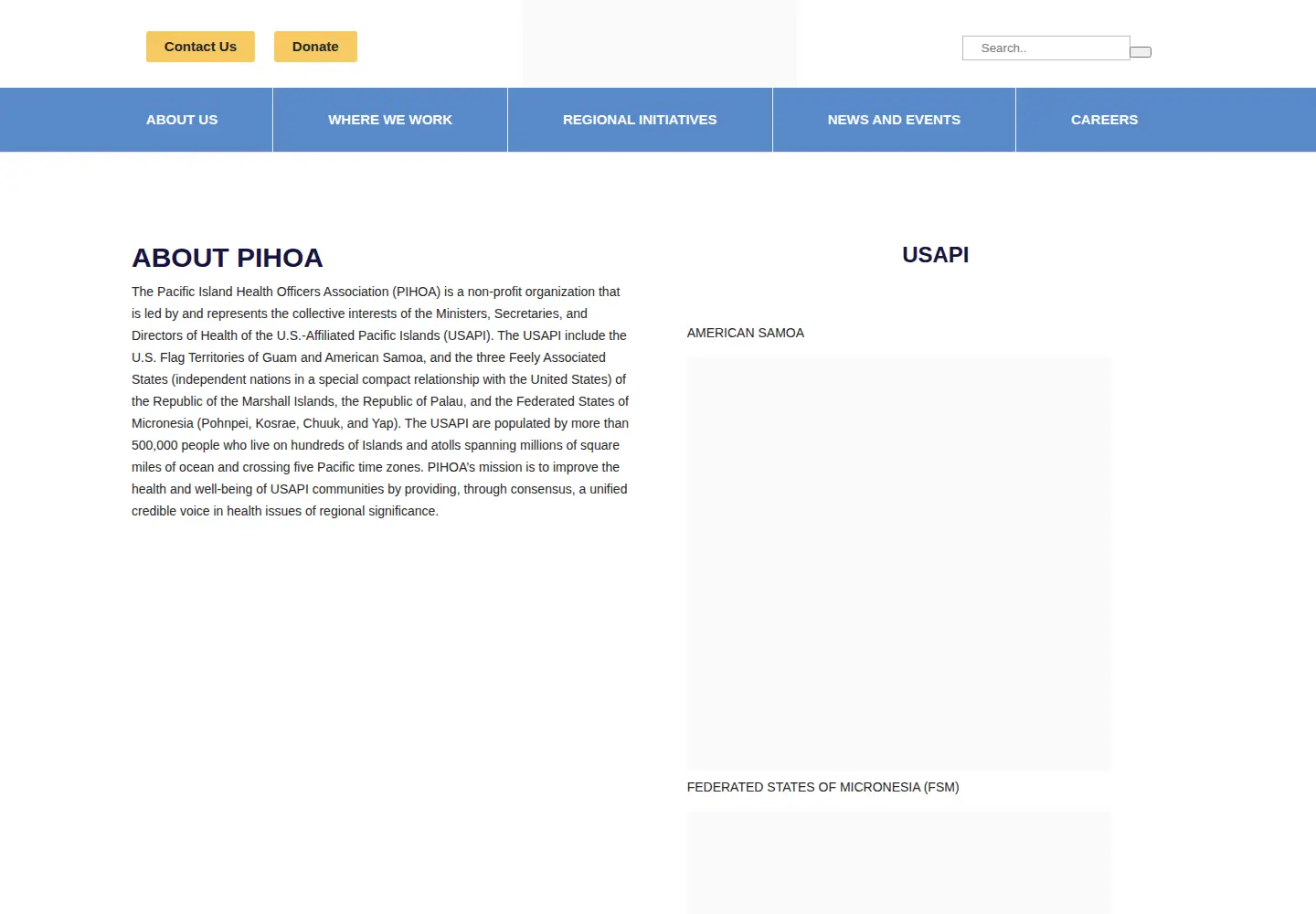 Screenshot of pihoa.org