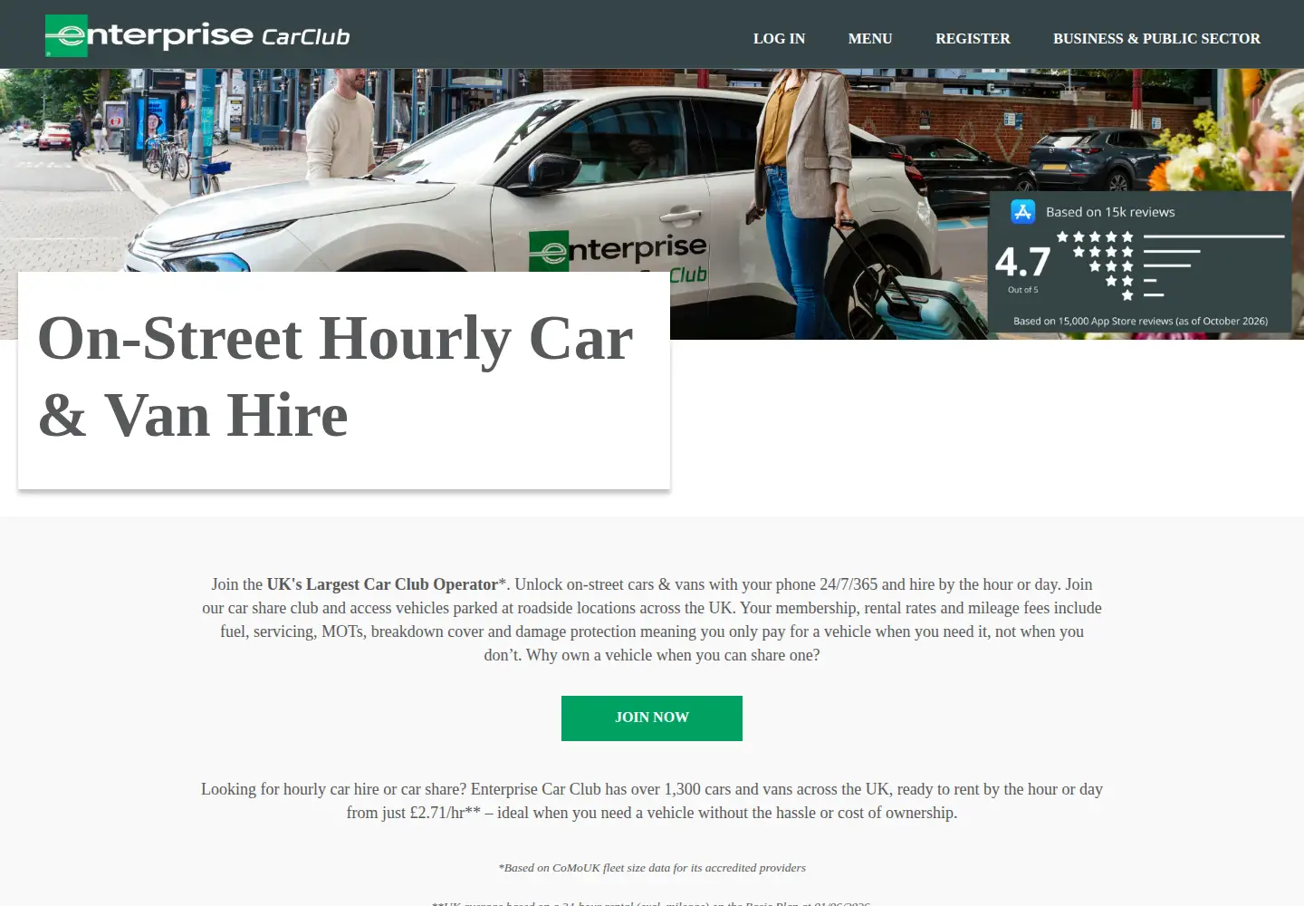 Captured homepage of enterprisecarclub.co.uk in the current scan