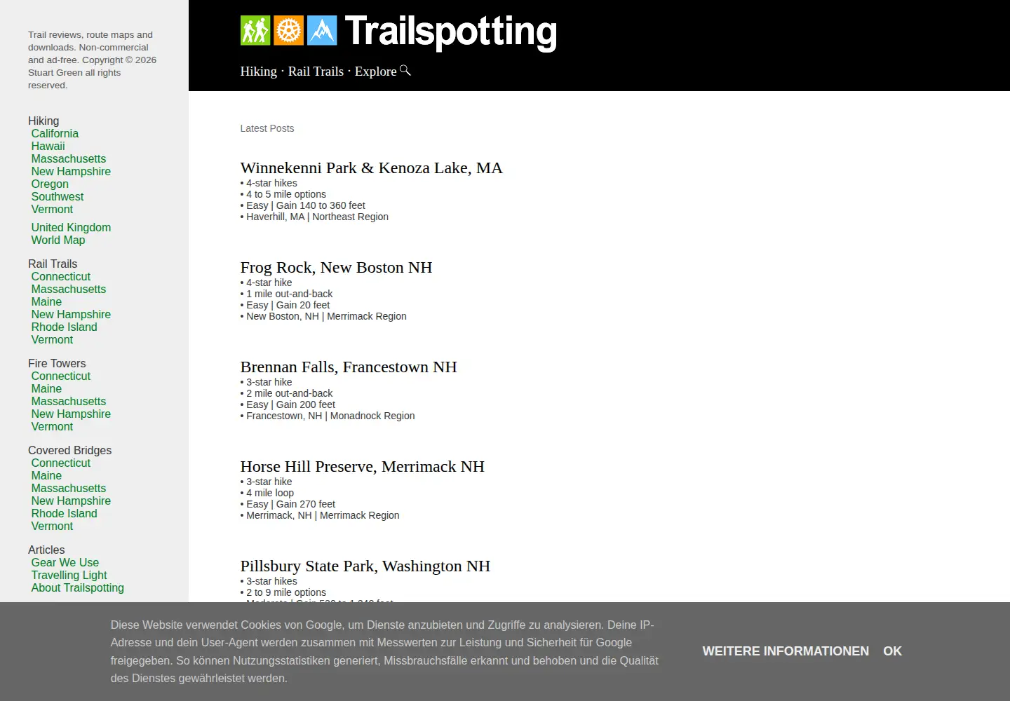 Screenshot of trailspotting.com
