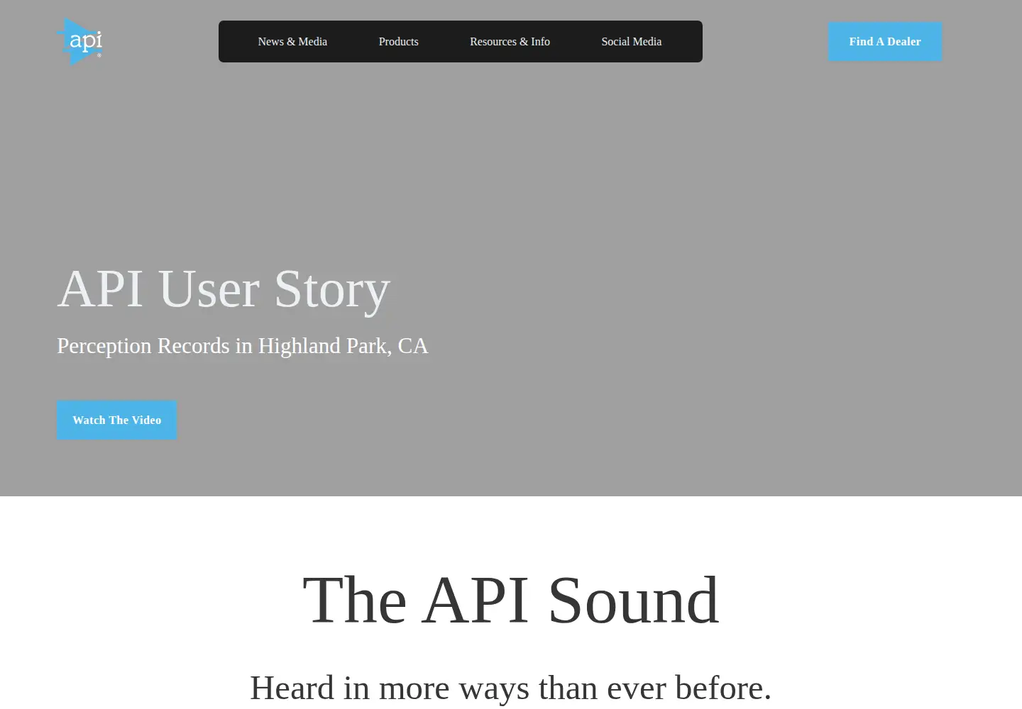 Captured homepage of apiaudio.com in the current scan