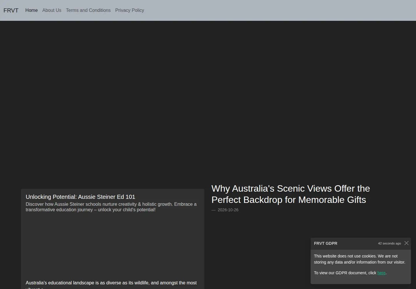 Captured homepage of frvt.org in the current scan
