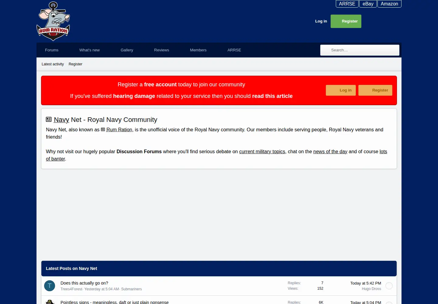 Screenshot of navy-net.co.uk