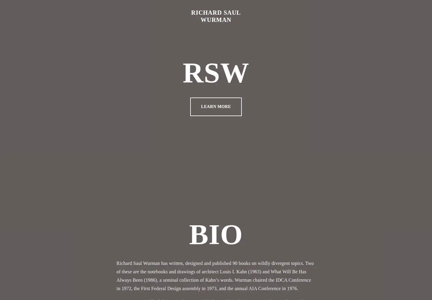 Captured homepage of wurman.com in the current scan