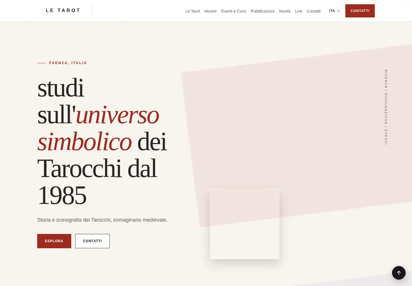 Captured homepage of letarot.it in the current scan