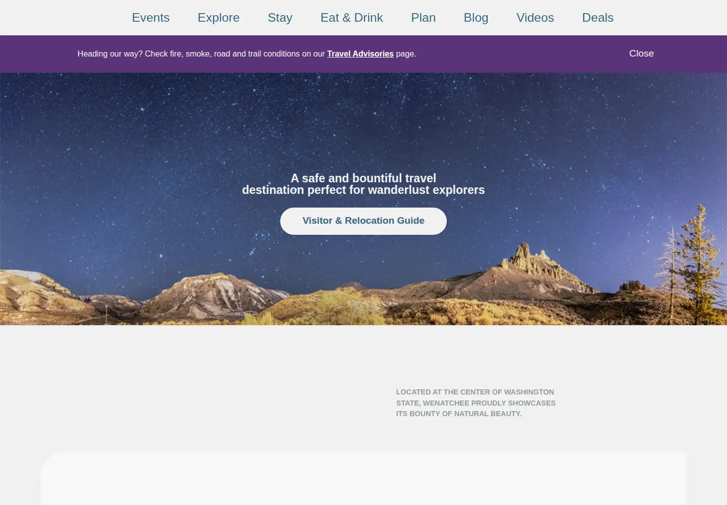 Screenshot of visitwenatchee.org