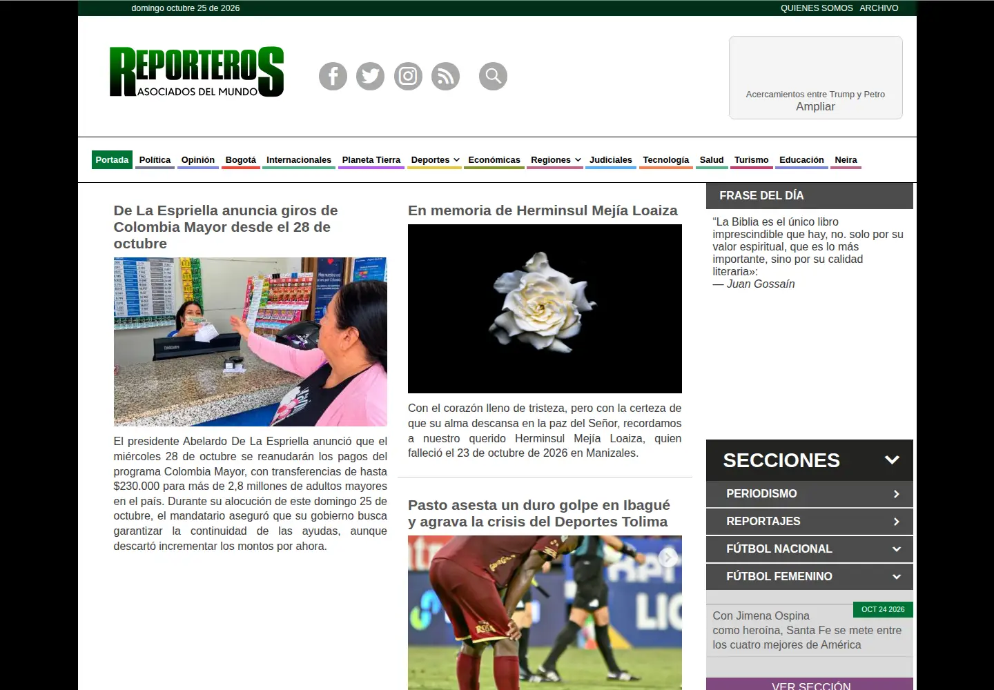 Screenshot of reporterosasociados.com.co