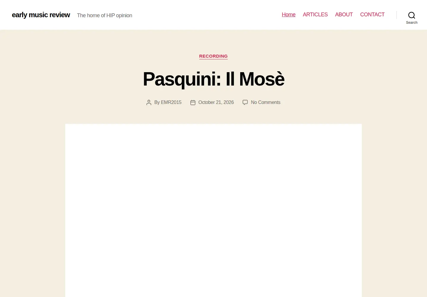 Screenshot of earlymusicreview.com