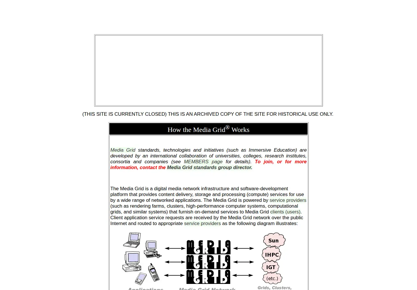 Screenshot of mediagrid.org