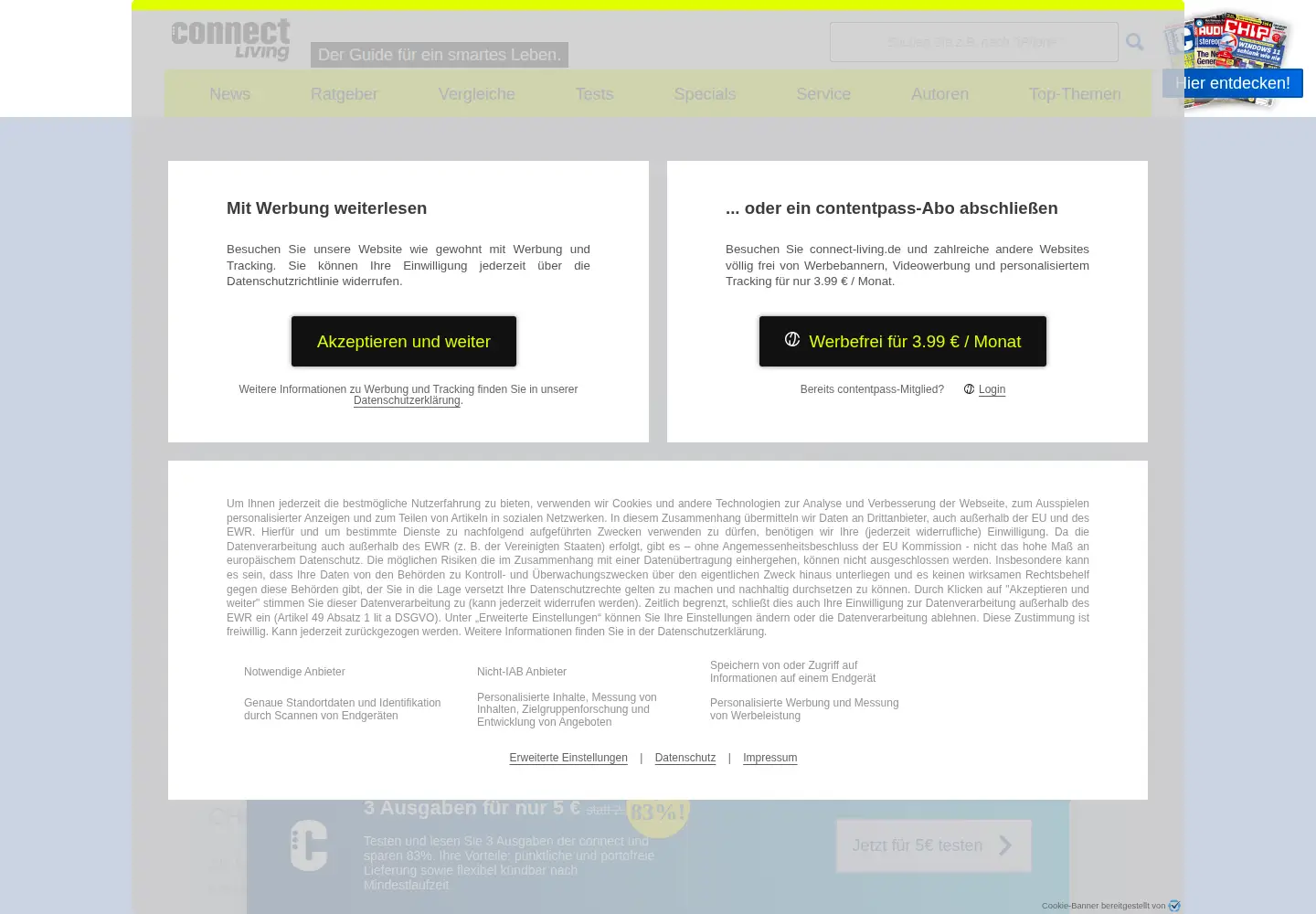 Screenshot of connect-living.de