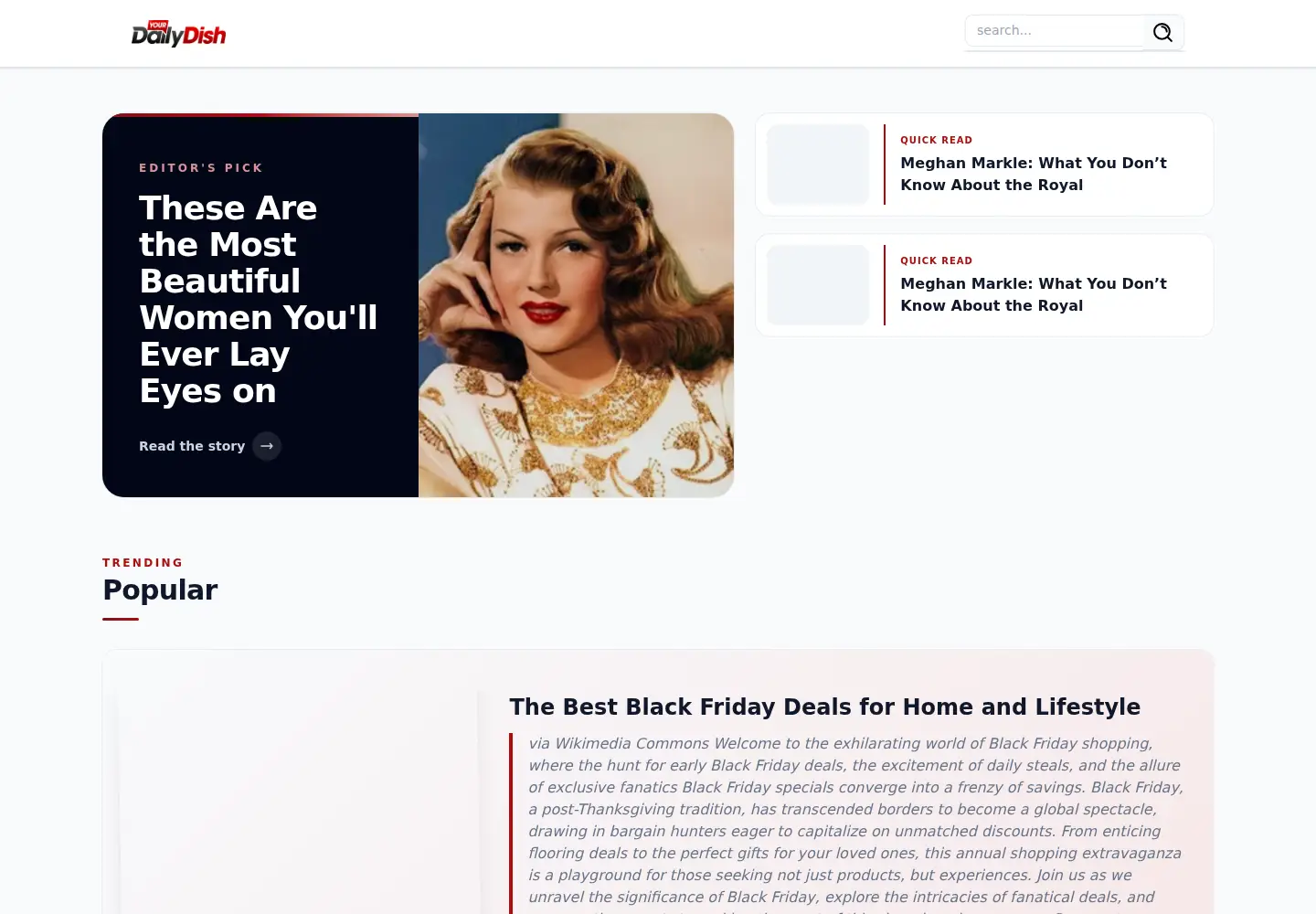 Screenshot of yourdailydish.com