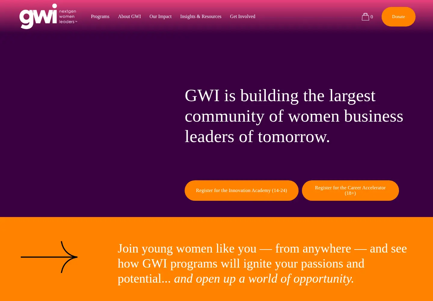 Screenshot of girlswithimpact.org