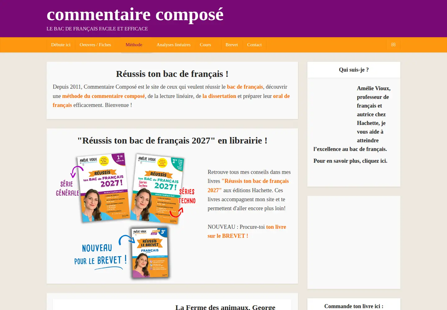 Captured homepage of commentairecompose.fr in the current scan