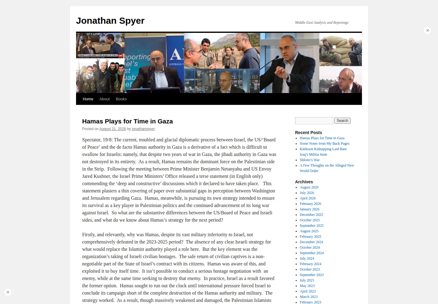 Captured homepage of jonathanspyer.com in the current scan