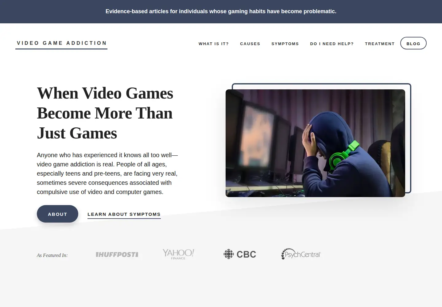 Screenshot of video-game-addiction.org