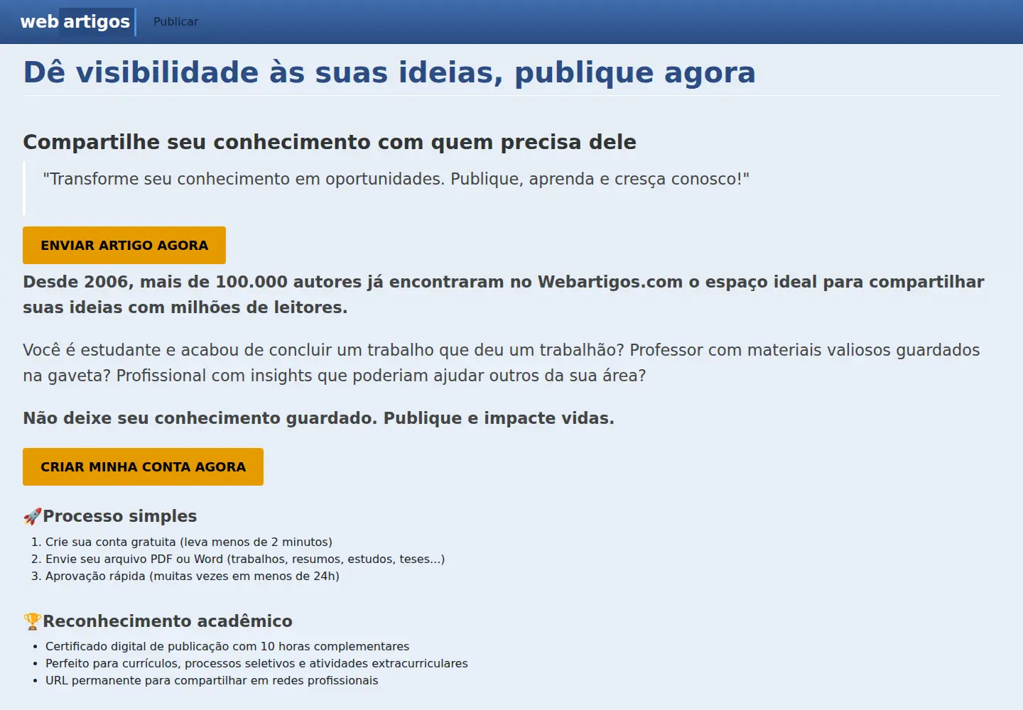 Captured homepage of webartigos.com in the current scan