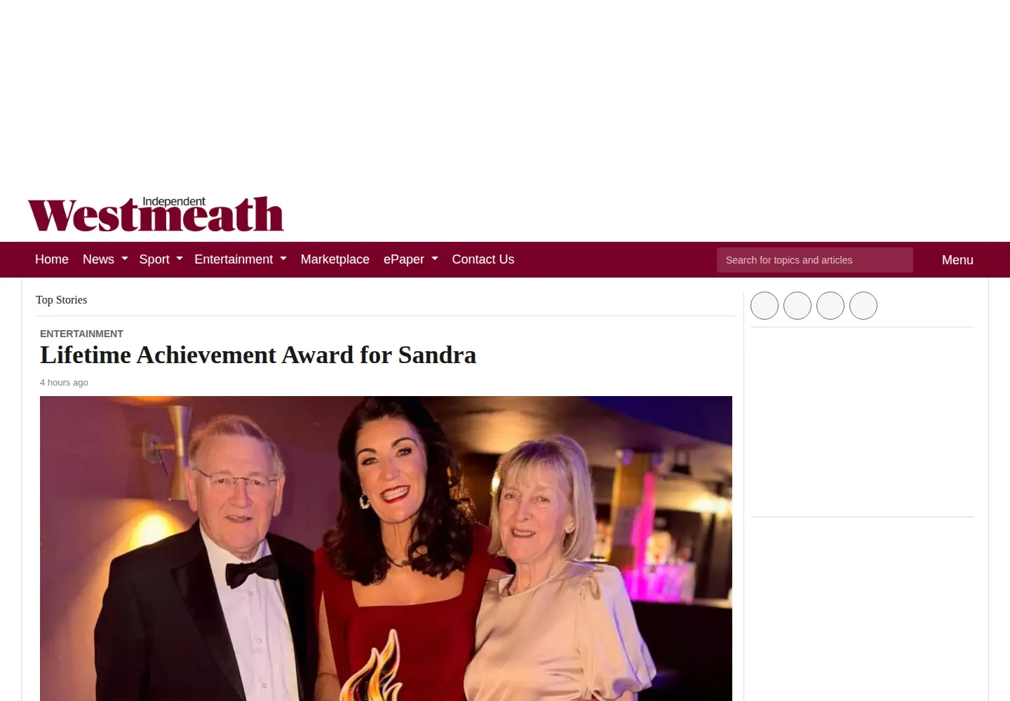 Screenshot of westmeathindependent.ie