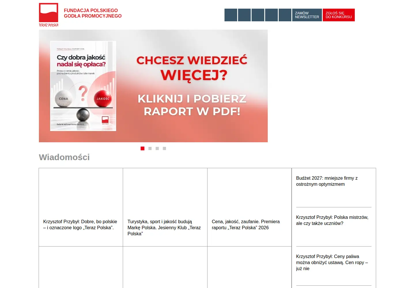 Captured homepage of terazpolska.pl in the current scan