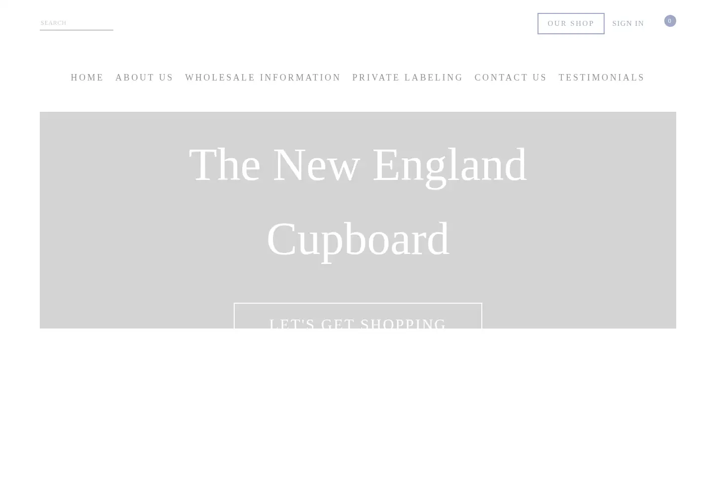 Captured homepage of newenglandcupboard.com in the current scan