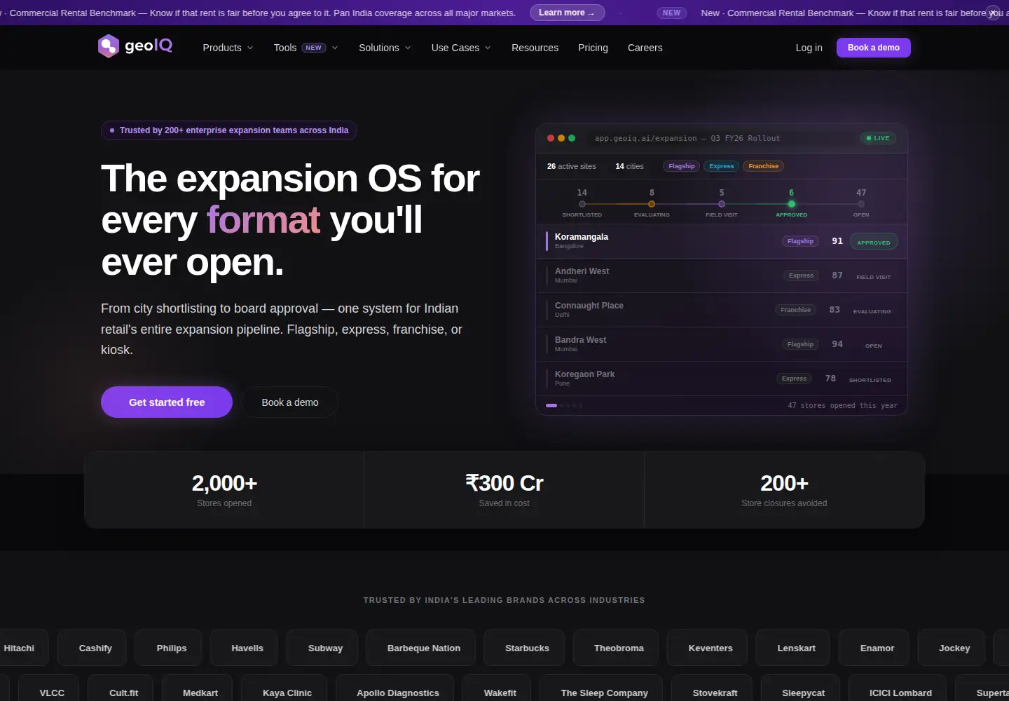Captured homepage of geoiq.io in the current scan