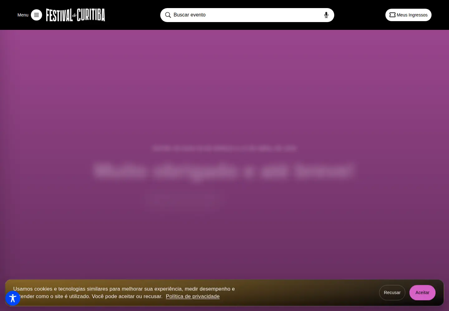 Captured homepage of festivaldecuritiba.com.br in the current scan