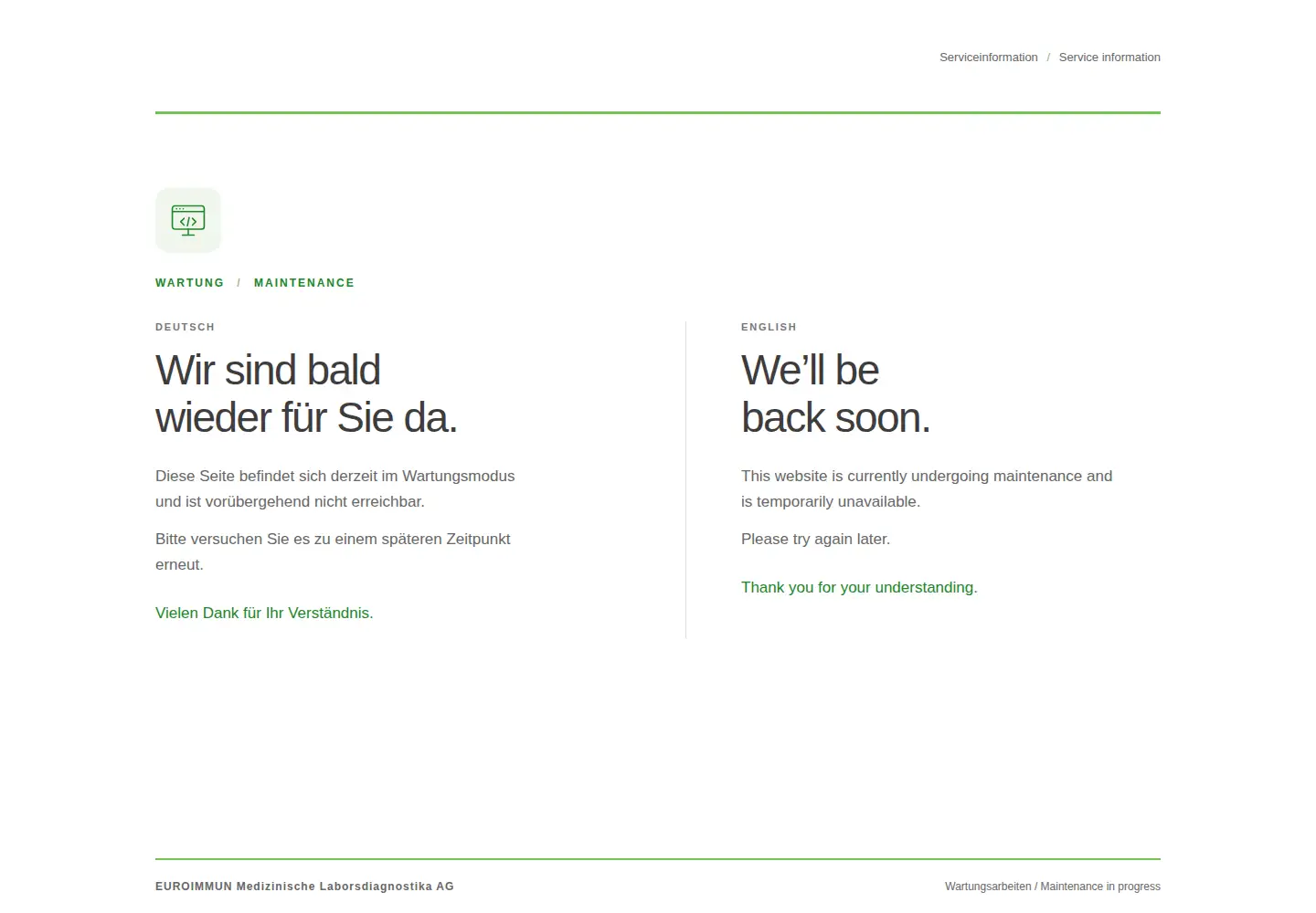 Screenshot of euroimmun.com