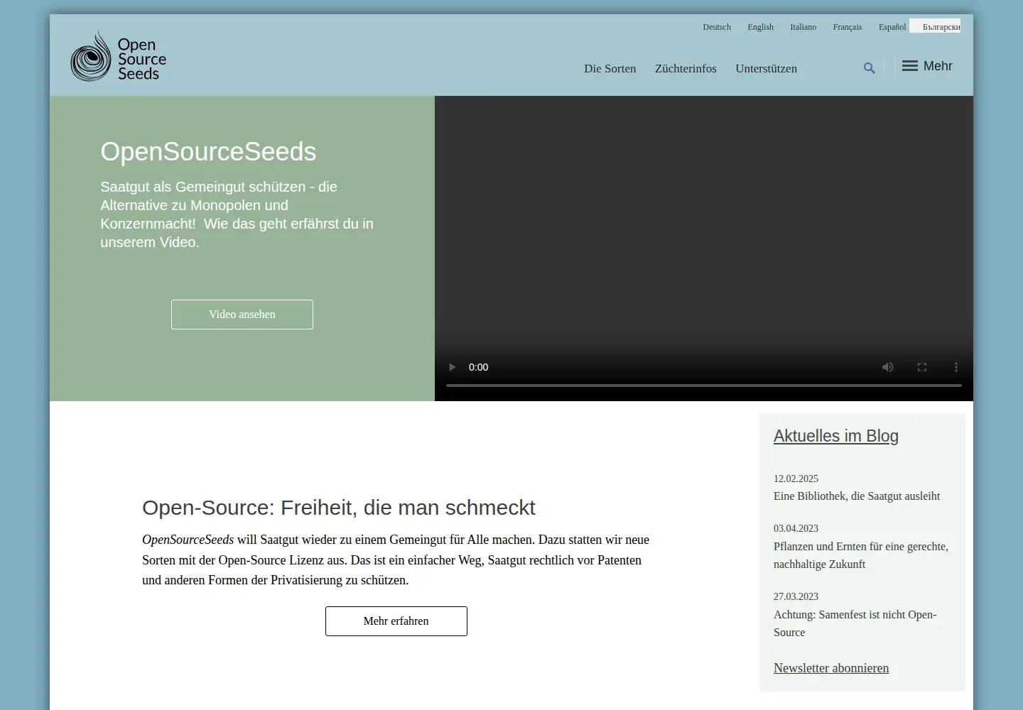 Screenshot of opensourceseeds.org