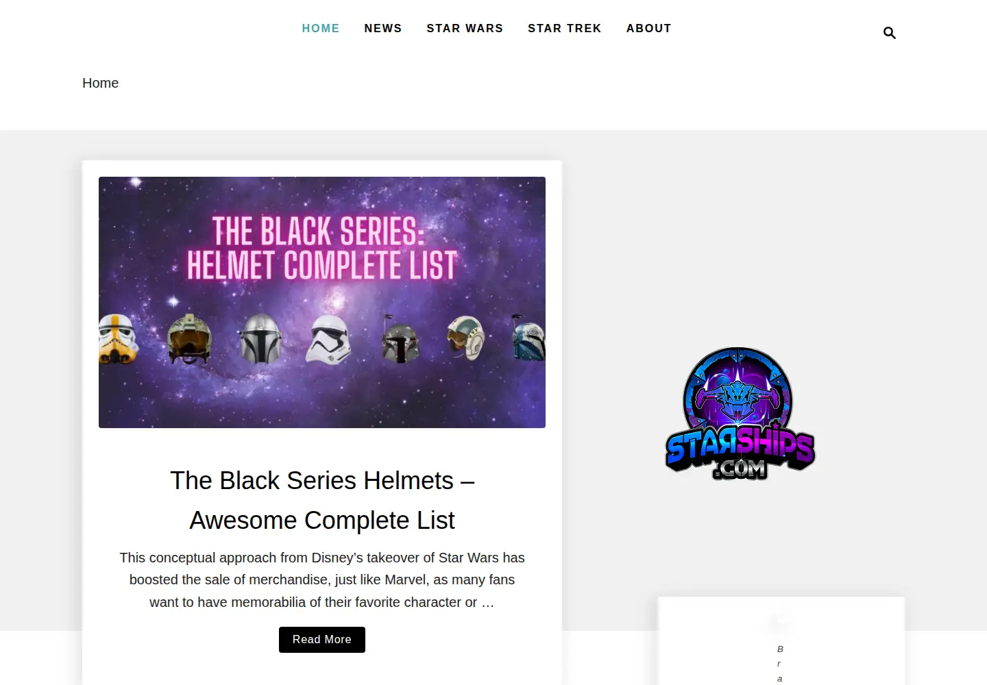 Captured homepage of starships.com in the current scan