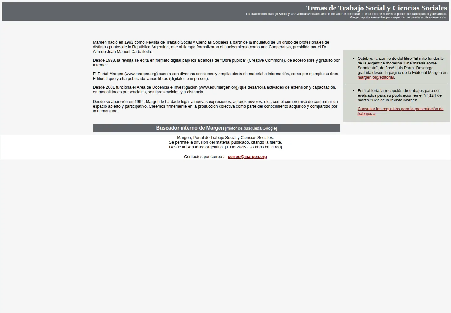 Screenshot of margen.org