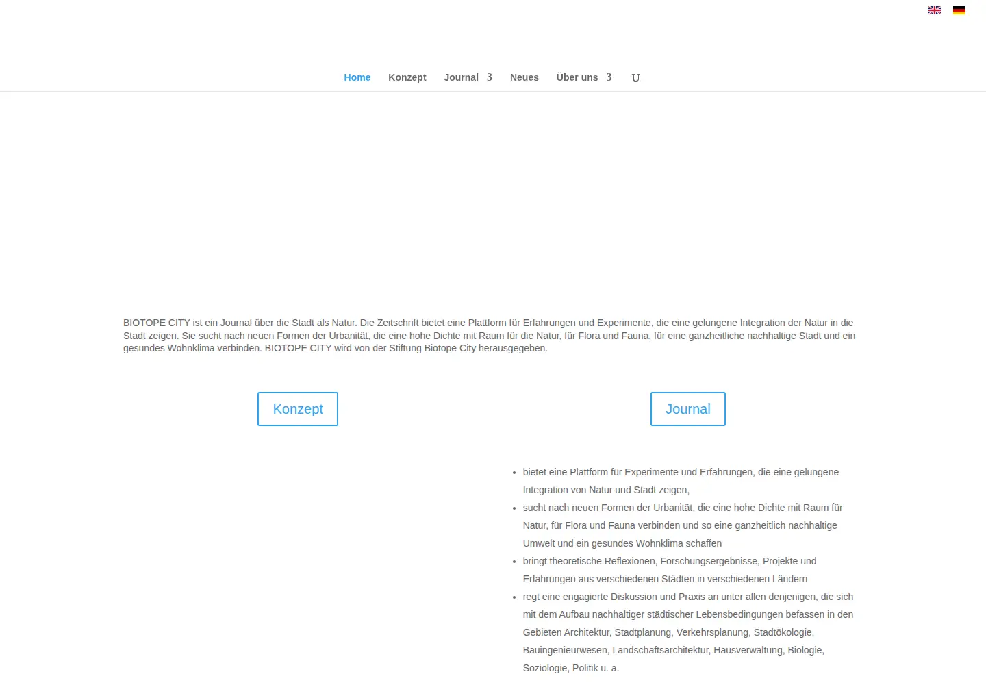 Captured homepage of biotope-city.net in the current scan